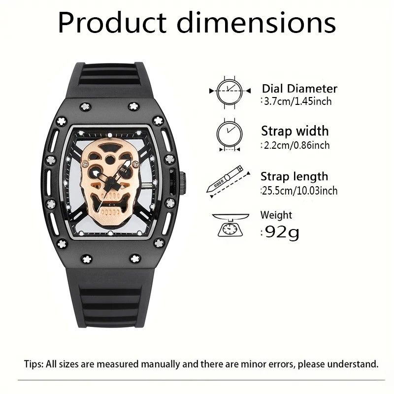 New Men's Sports Fashion Quartz Watch, Trendy Hip-Hop Style Large Dial, Exquisite Design, Fashionable, Luminous Display, Barrel-Shaped Silicone Men's Watch, Electronic Quartz Movement, Suitable for Men, Ideal Gift for Valentine's Day, Easter, Halloween, Ramadan, Birthdays, Christmas, and for Giving to Friends - Suitable for Business or Casual Occasions