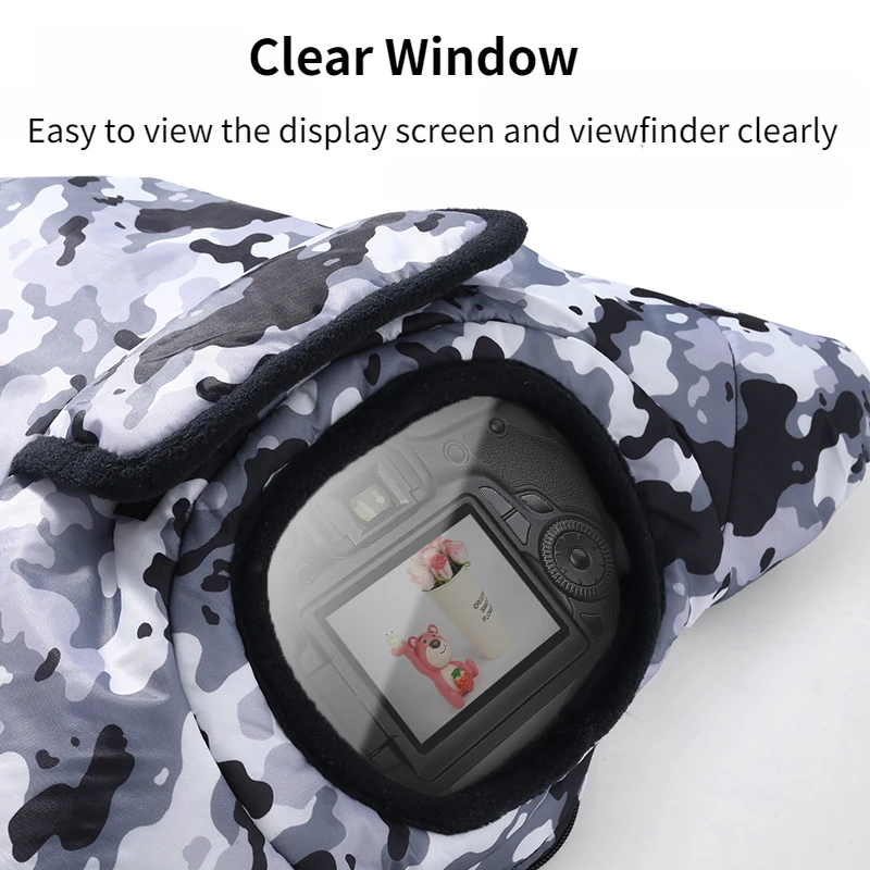 كاميرا DSLR غطاء دافئ مقاوم للبرد غطاء عازل للشتاء في الهواء الطلق تخزين حراري عالي القوة لكاميرات DSLR MILC Canon Nikon