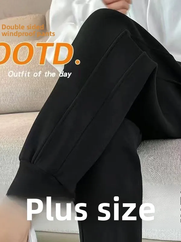 

Большие размеры Fce на подкладке Thiened Nano ветрозащитные спортивные брюки осень-зима повседневные свободные утягивающие удобные брюки с высокой талией Харлан