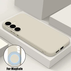 Luxury Magnetic Phone Case For Samsung Galaxy S26 S25 S24 S23 S22 Ultra Plus S25 FE Case For Magsafe Wireless Charge Soft Cover