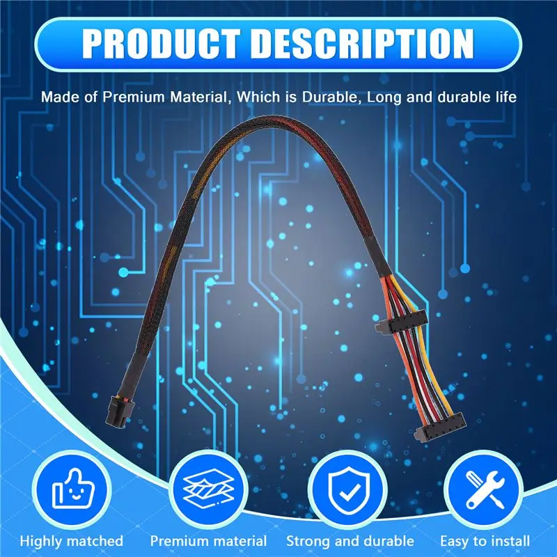 AED7-HDD SATA Power Cable Right-Angle SATA 15 Pin X2 To Mini 6 Pin ATX Adapter For Dell Inspiron 3653 3650 Series Compatible