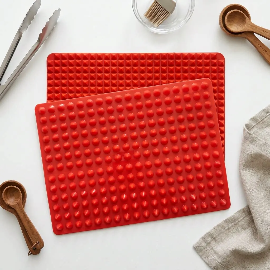 Silicone Pyramid Baking Mat Non-Stick Heat Resistant Roasting Pad Oil Drain for Chicken Meat Cooking Kitchen Accessory
