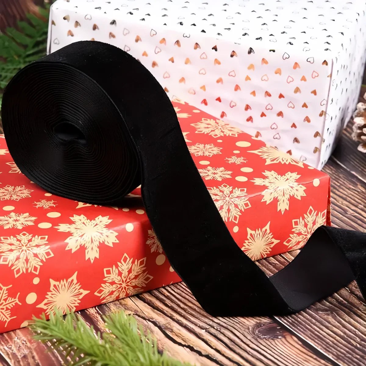 5Yards/Lot 6mm-40mm Single Face Line Velvet Ribbon For DIY Crafts Gift Wrapping Wedding Christmas Decoration Sewing Accessories