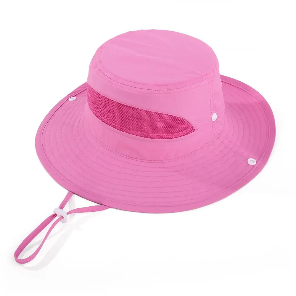 

Lightweight Mesh Kids Bucket Hat Breathable Casual Sun Protection Hat Adjustable Chin Strap Children Fisherman Hat for Travel