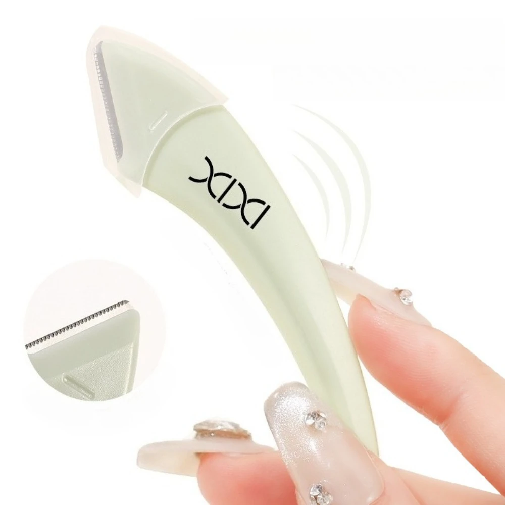 

1Pc Safety Eyebrow Razors Multicolor Plastic Handle for Men and Women Moon Shape Manual Eyebrow Trimming Knife Face Beauty Tools