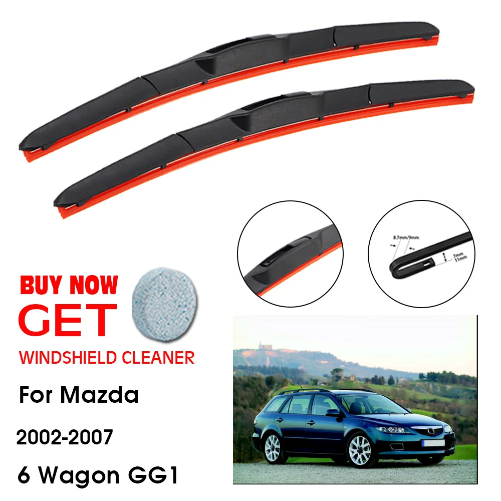 

Car Wiper For Mazda 6 Wagon GG1 22"+18" 2002-2007 Front Window Washer Windscreen Windshield Silica Gel Wiper Blade Accessories