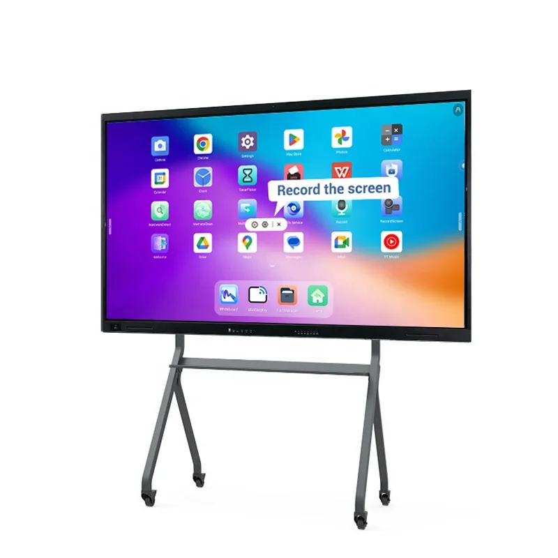 Schools & Business Floor Stand Included 65/75/86/98 Inch Interactive Whiteboard IR 20pt Touch Ultra-slim Bezel for