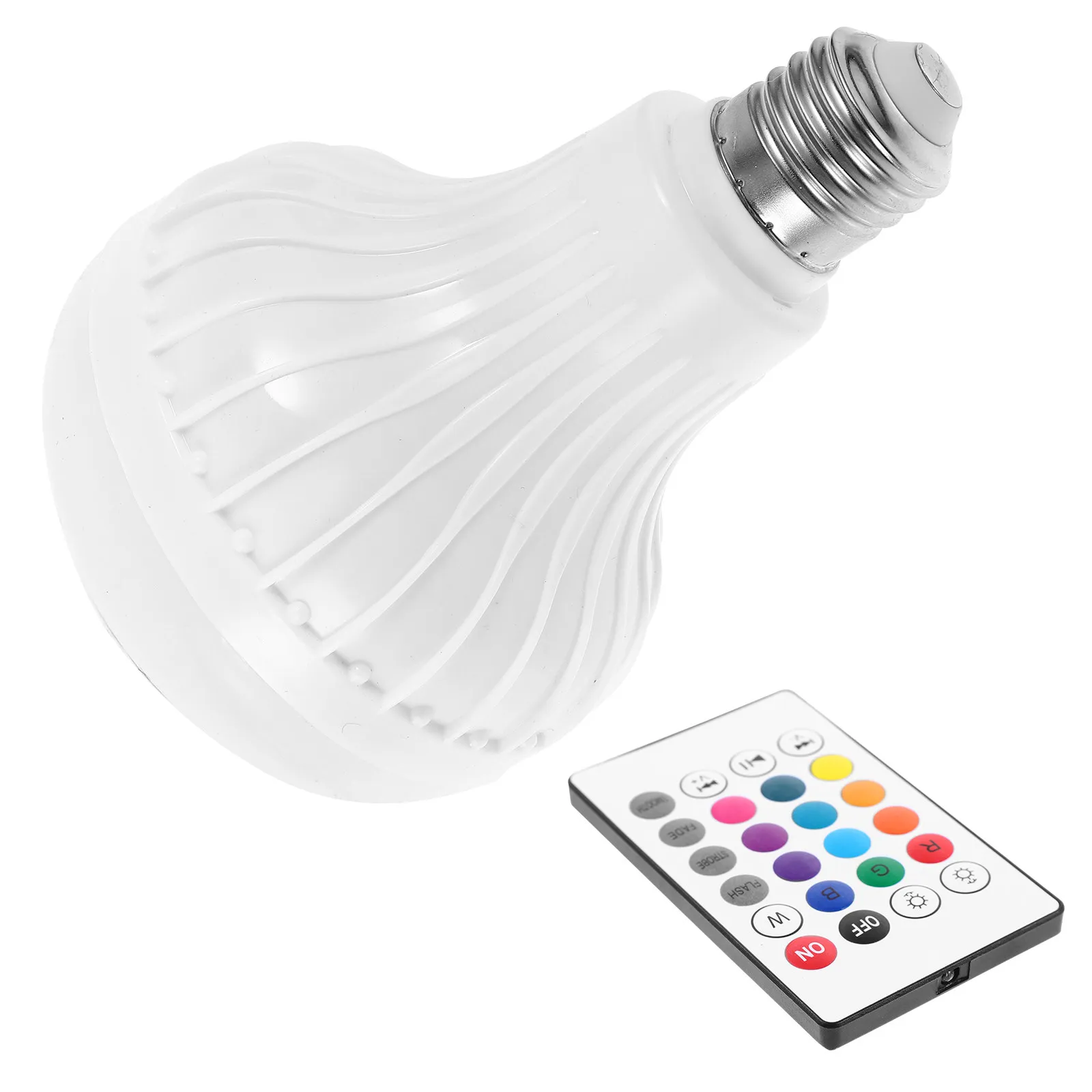RGB Smart LED Light Bulb Speaker – Dimmable Color-Changing, 4 Modes, Remote Control, Aluminum Body