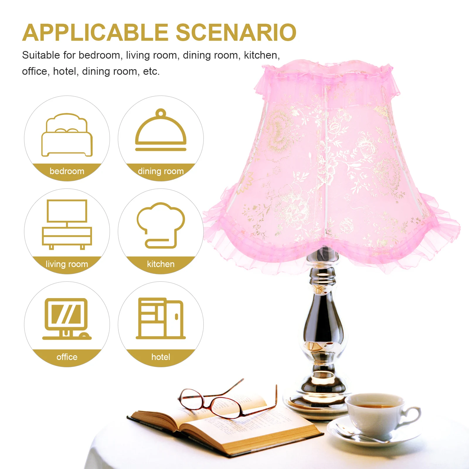 

Small Vintage Lampshade Drum Lamp Shade Replacement for Desk Lamp Indoor Light Cover E27 Base Retro Style Elegant