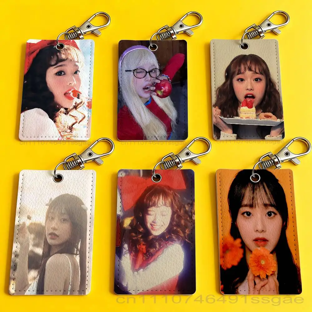 

Singer C-Chuu Cute Card Case Leather Card Holder Keychain Key Ring Door Access Tags ID Card Case Keychain