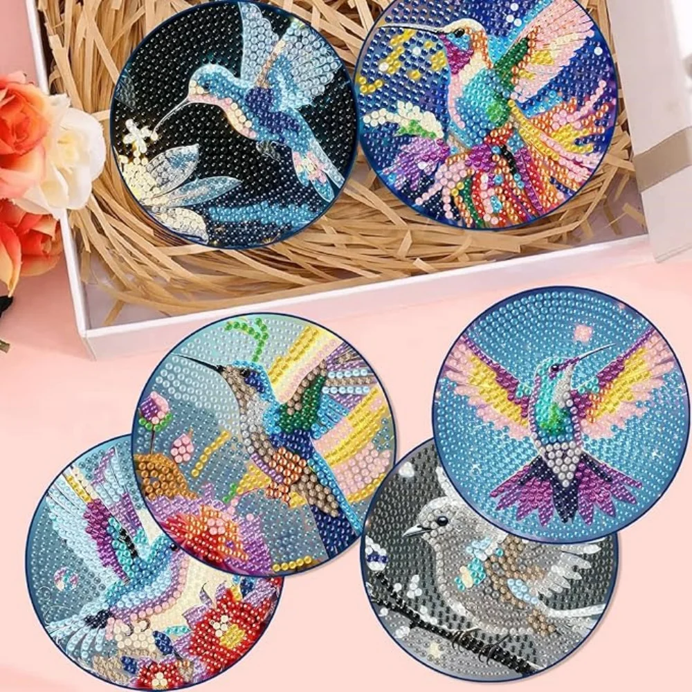 8 Buah Coasters Lukisan Berlia - Resin Art Coasters ulasan dan harga