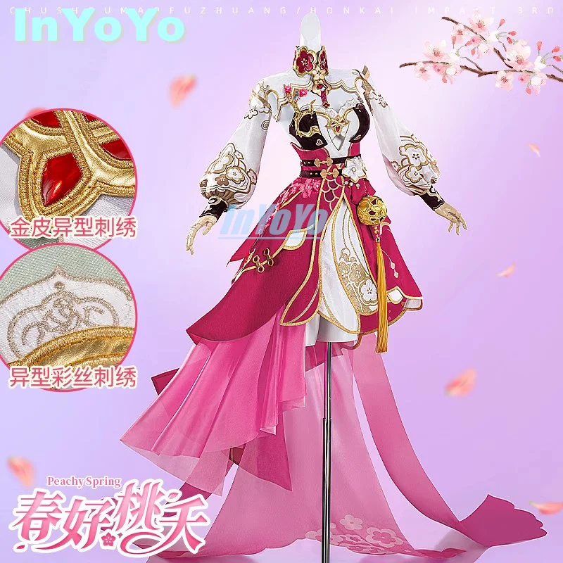 

InYoYo Elysia Cosplay Costume Honkai Impact 3 Peachy Spring Gorgeous Dress Uniform Game Suit Halloween Party Outfit Women New