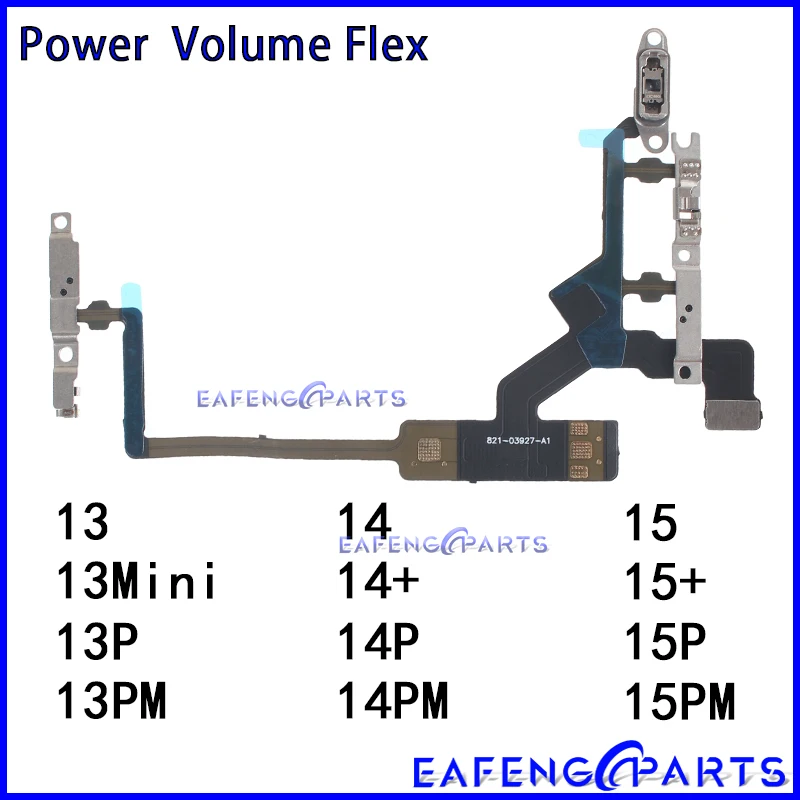 

Power on Off Volume Flex for IPhone 13 14 15 Plus Pro Max Mini Up Down Switch Side Button Key Ribbon Silent Mute Flex Cable