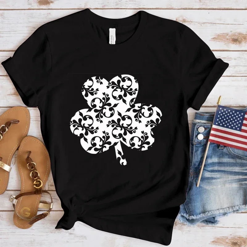 

Fashion New St. Patrick'S Day Clover T-Shirt Men And Women Cartoon T-Shirt Harajuku Streetwear T-Shirt Casual Tops Tees y2k top