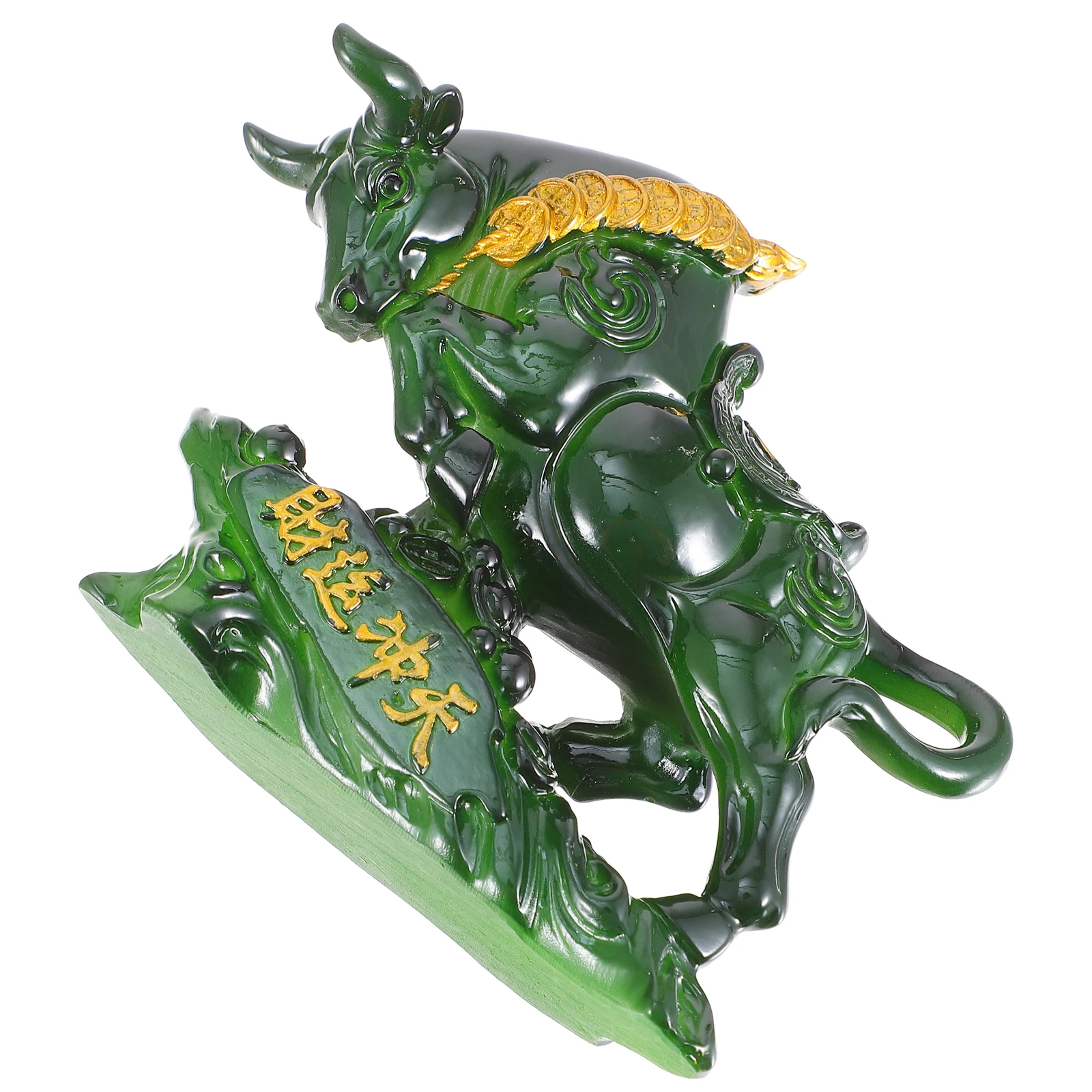 

Decorations Color-changing Ornaments Cattle Figurine The Green Resin Bull Sculpture