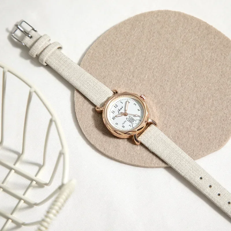 

New Simple Cute Rabbit Arabic Small Dial Women's Watch Casual Leather Band Ladies Quartz Watches Gift