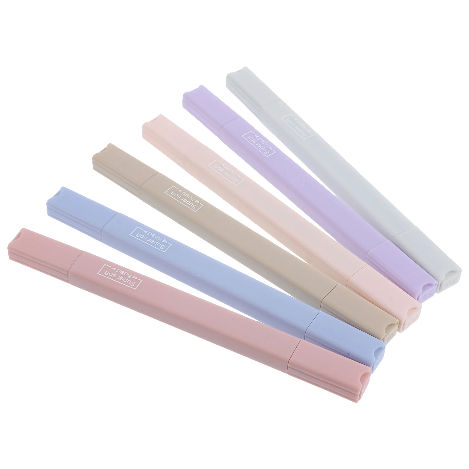 

6pcs Fluorescent Highlighter Pens Bright Colors Smooth Writing No Leak Office Study Marker For Teachers Students Art Diy Plastic