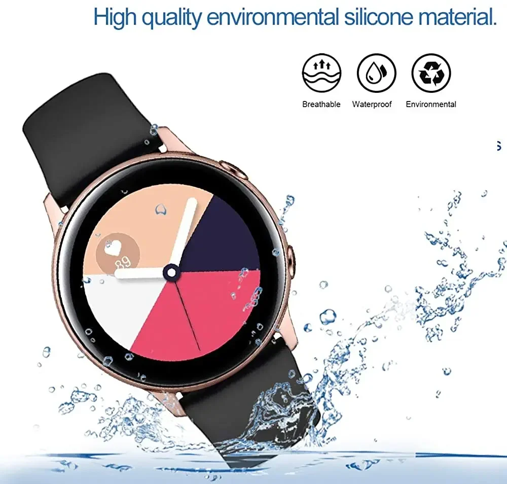 Силиконовый ремешок 20 мм 22 мм для Samsung Watch 7/6/5/4/3 Huawei Watch 4/3/GT5-4-3 Pro, спортивный мягкий браслет, ремень Amazfit GTR