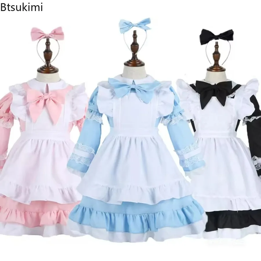 Nuevos Disfraces de Cosplay para Niñas de Halloween, Vestido de Cosplay para Fiesta de Navidad, Disfraz de Sirvienta Negra para Niñas de Halloween, Falda de Princesa Lorita