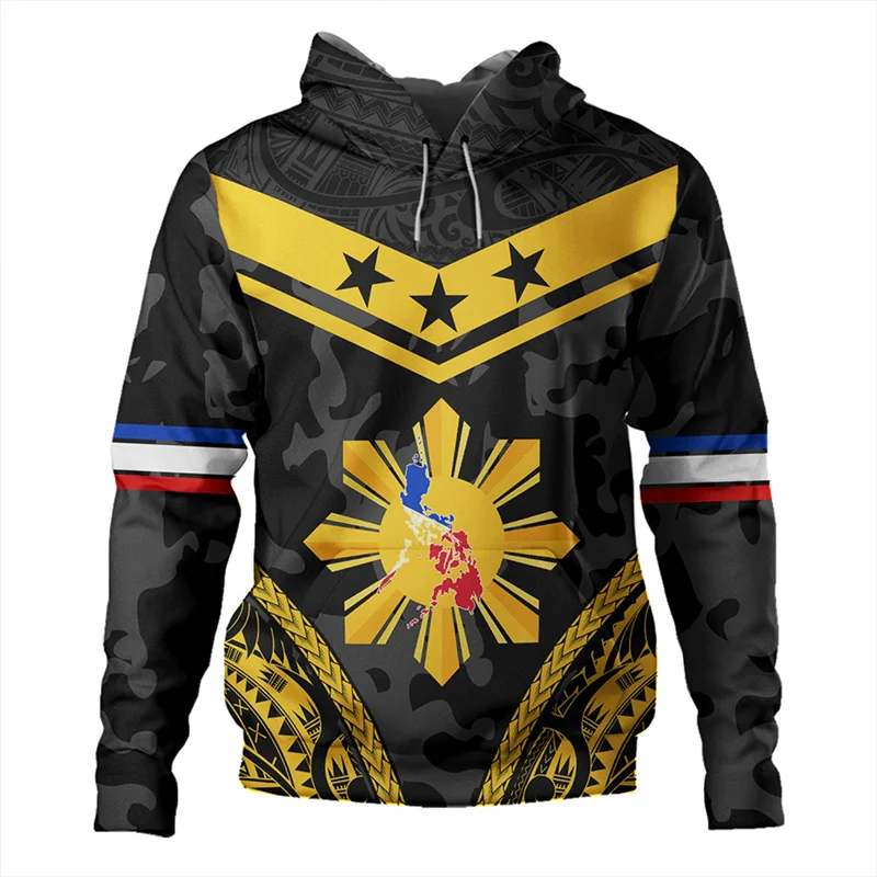 

Harajuku 3D RepublicOf The Philippines Flag Printing Hoodies For Men Philippine National Emblem Graphic Hooded Hoody Pullovers