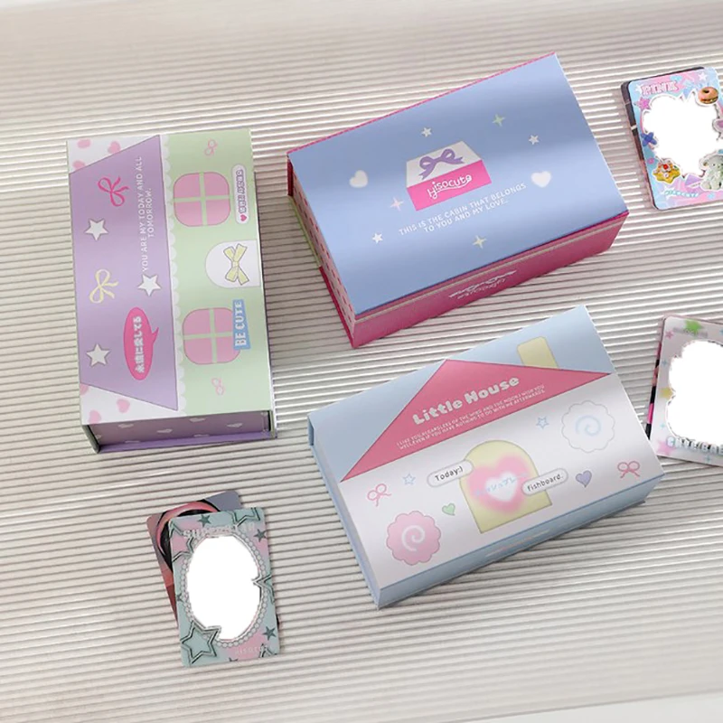 Kawaii 3 inch House Series Kpop Photocards Collect Box Small Cards Storage Box Classification Box Stationery Gifts