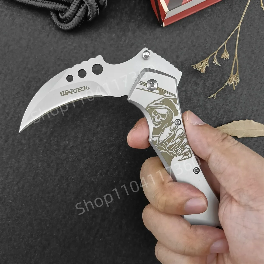 Wartech Scythe Ninja Folding Blade Knife 420 Steel Karambit Knives Outdoor EDC Camping Hunting Survival Camping Hunting Tools