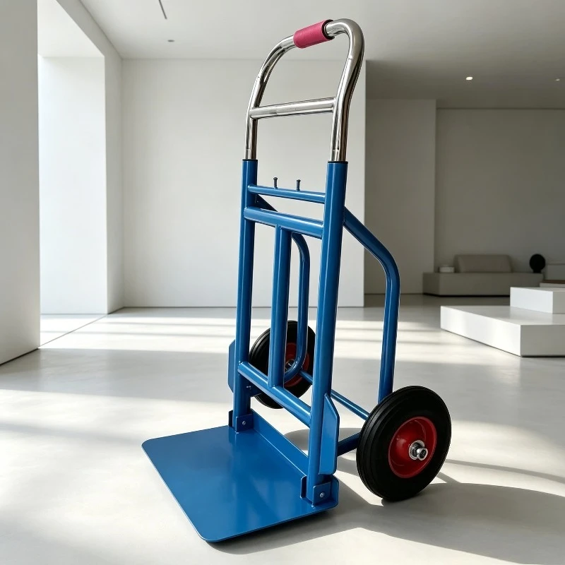 Heavy Duty Folding Hand Truck, Thickened Steel Two Wheel Cart, Cargo Transport Pull Dolly, Factory Direct Load Utility Wagon