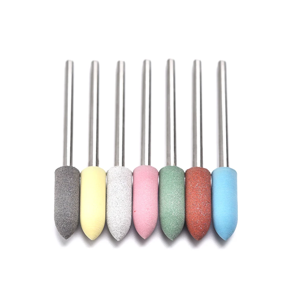 Rubber Nail Drill Bits Grey Electric Nail File Polisher Milling Cutter For Manicure 1.6*0.5cm Nail Buffer Polisher Grinder Tools