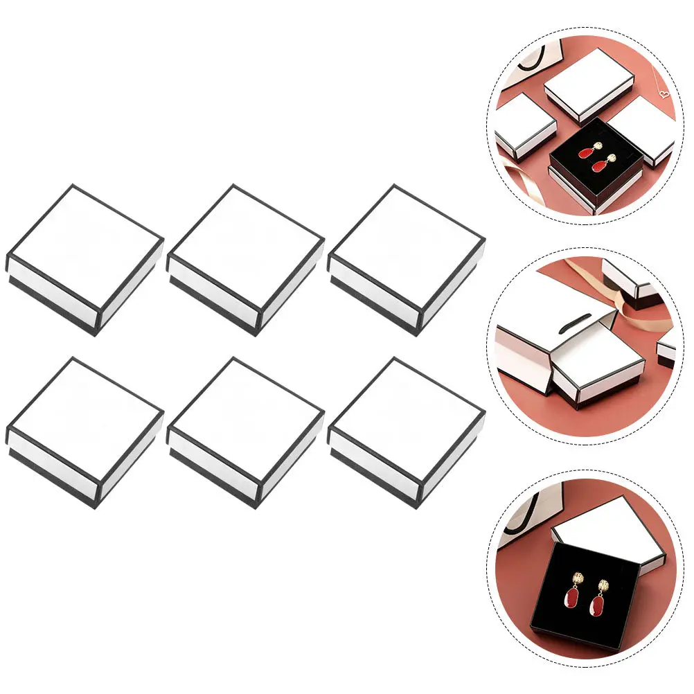 6PCS Jewelry Gift Boxes – Compact Ring Necklace Earring Storage Organizer for Travel & Display