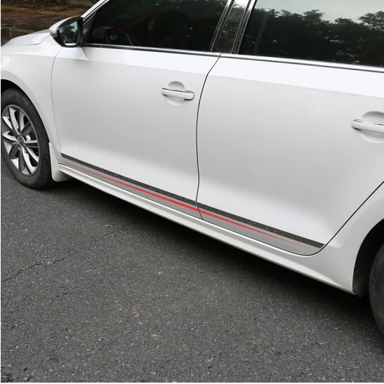 Car styling Auto Side Skirt Car stainless steel  Side Body Door Decoration Trim  For Volkswagen VW Jetta MK6 2012-2018