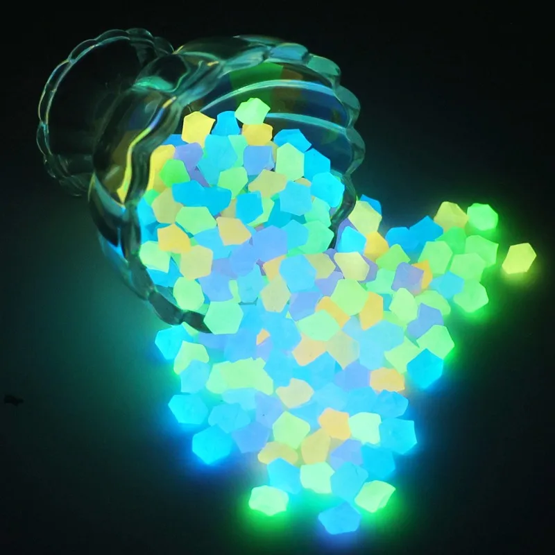 50/100pcs Artificial Glow Stone Garden Luminous Stone Nightlight Pebbles Home Outdoor Fish Tank Aquarium Decoration Kids Gifts