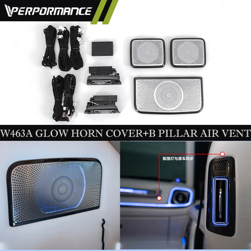 2019-2024 G Class W463A G63 G350 G500 Auto Body Systems Interior Rear Sound Glow Horn Cover B Pillar Glow Air Vent Speaker cover