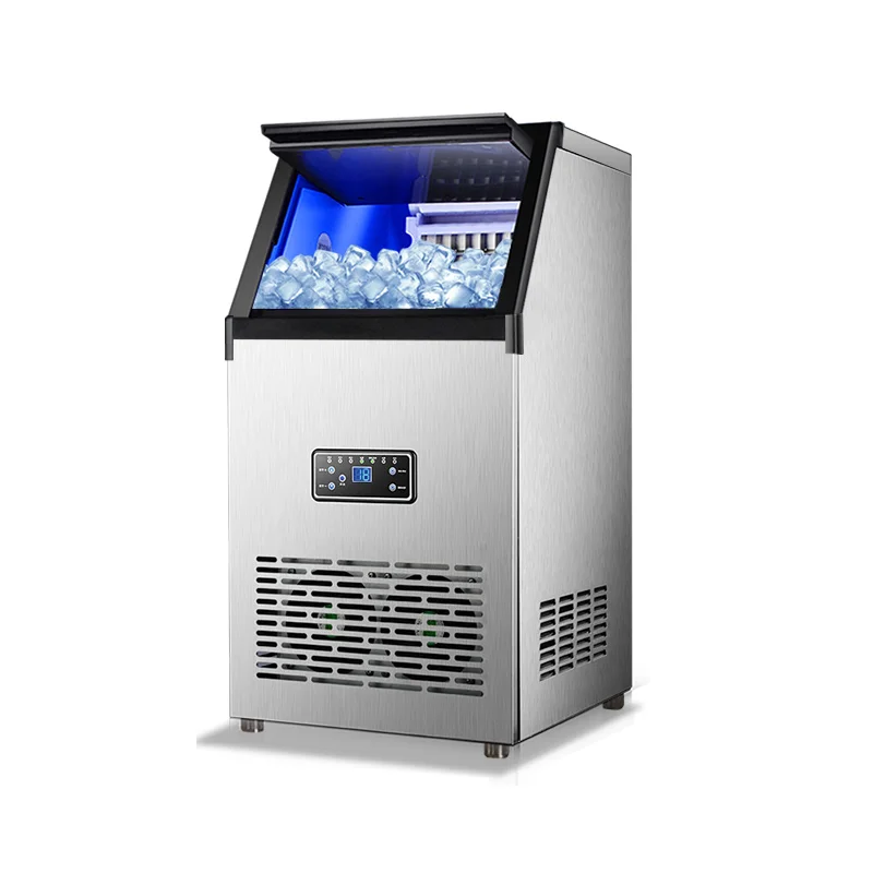 Home Hotel Automatic Stainless Steel 60kg Commercial Ice Cube Maker Ice Making Machine For Business Price Food Truck Coffee Shop
