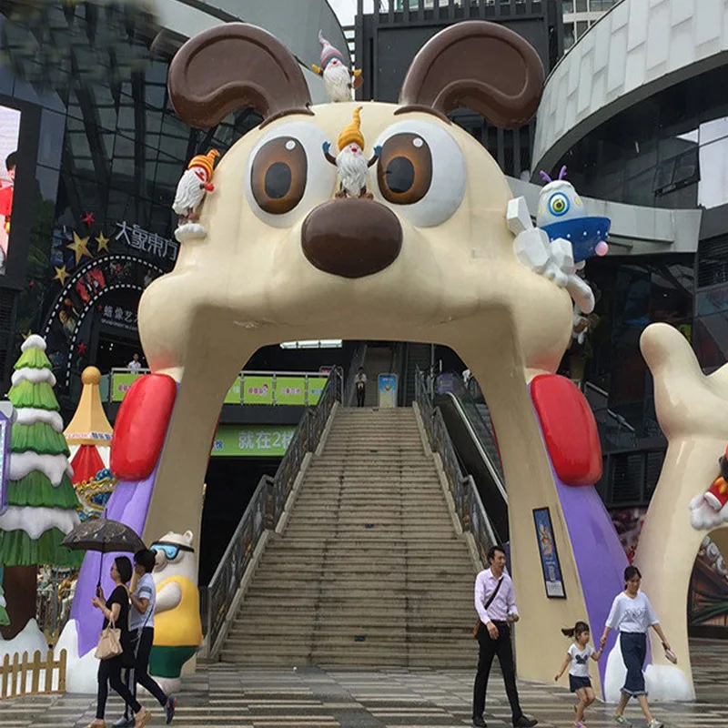 

FRP decorative shaping outdoor square scenic entrance door decorative shaping FRP beauty decoration ornament