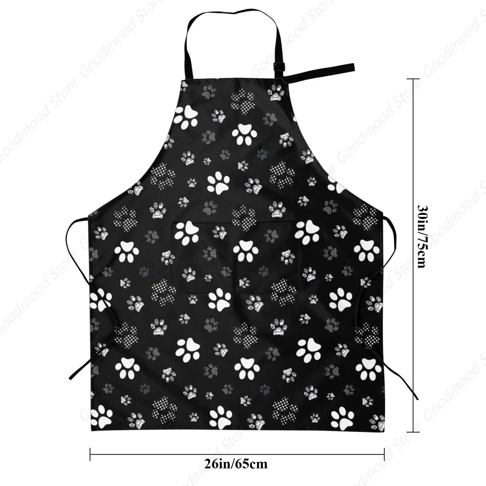 Dog Grooming Apron Waterproof Funny Animal Dogs Paw Aprons with 2 Pockets for Men Women Cute Pet Bathing Bibs Adjustable Kitchen