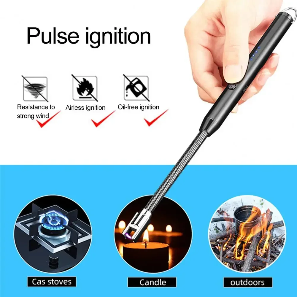 2024 Electric Igniter USB Charging Pulse Lighter 360 Degree Rotation BBQ Igniter Rechargeable Plasma Kitchen Candle Accessories