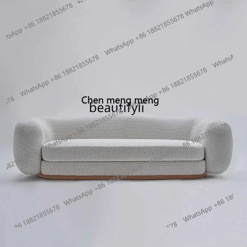 

Furniture Wave-Shaped Fabric Sofa Designer Creative Small Apartment Nordic Simple Living Room Light Luxury Silent Style