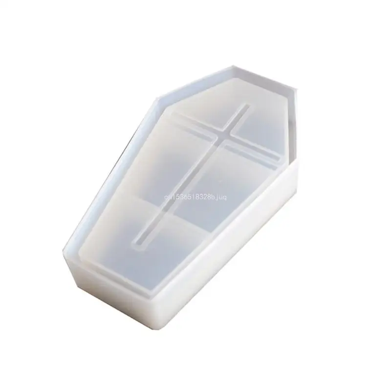 DIY Epoxy Crystal Halloween Coffin Box Mold Mirror Silicone Lids and Base Mold for Crafts Jewelry Storage Dropship