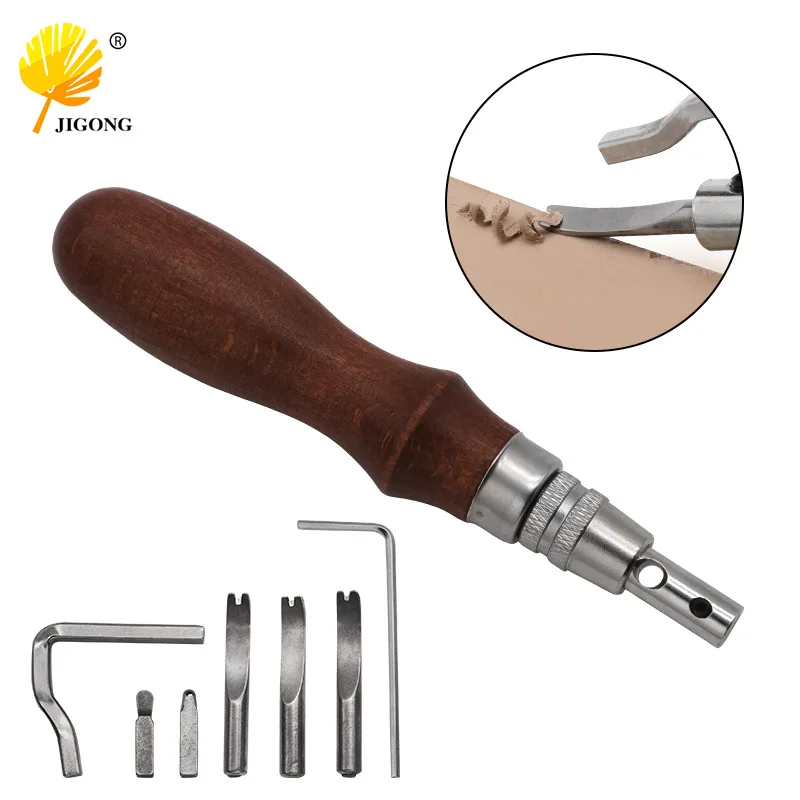 Leather edger 7-in-1 grooving device, edge holder, sideline device 7-in-1 grooving tool, hand tool