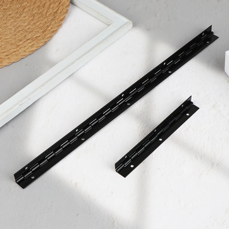 270° Open Long Line L 380/153mm W 26mm Iron Black Continuous Piano Hinge Furniture Jewelry Gift With Free Screws