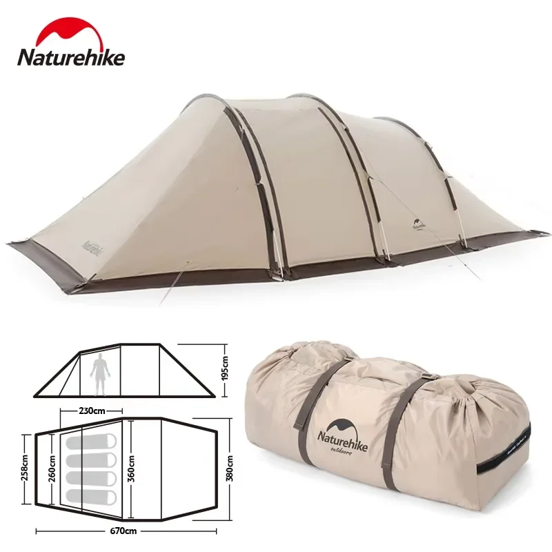 Naturehike Tunnel Tent With Snow Skirt Camping Large Space Portable Hall Outdoor Picnic Hiking Waterproof Travel Awning Shelter