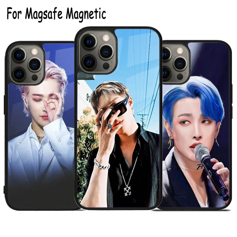 

Чехол для телефона ATEEZ HongJoong Mingi San Magsafe с беспроводной зарядкой, магнитный бампер для iPhone 15 16 14 13 11 12 Pro Max Plus