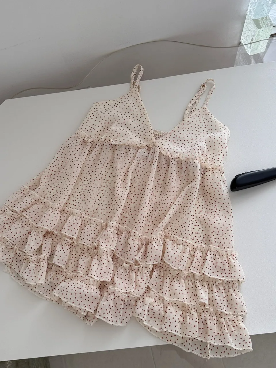 

Design Sensation Korean Style A-Line Strapless Pure Desire Ruffle Layered Top Versatile Match Inner Wear Polyester Fiber