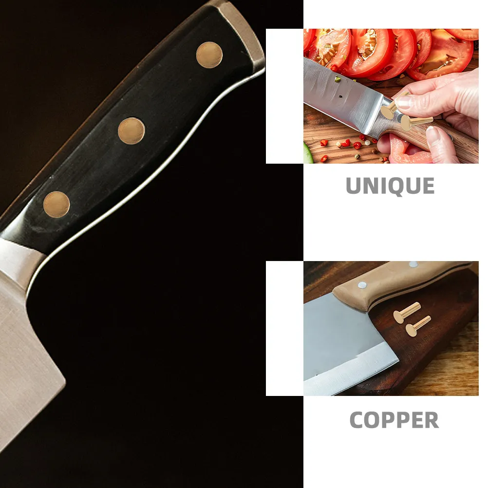 7Pairs Premium Copper Knife Handle Pins DIY Rivet Kit Precision Made for Stable Handle Attachment Kitchen Knives Cutlery Repair view 5