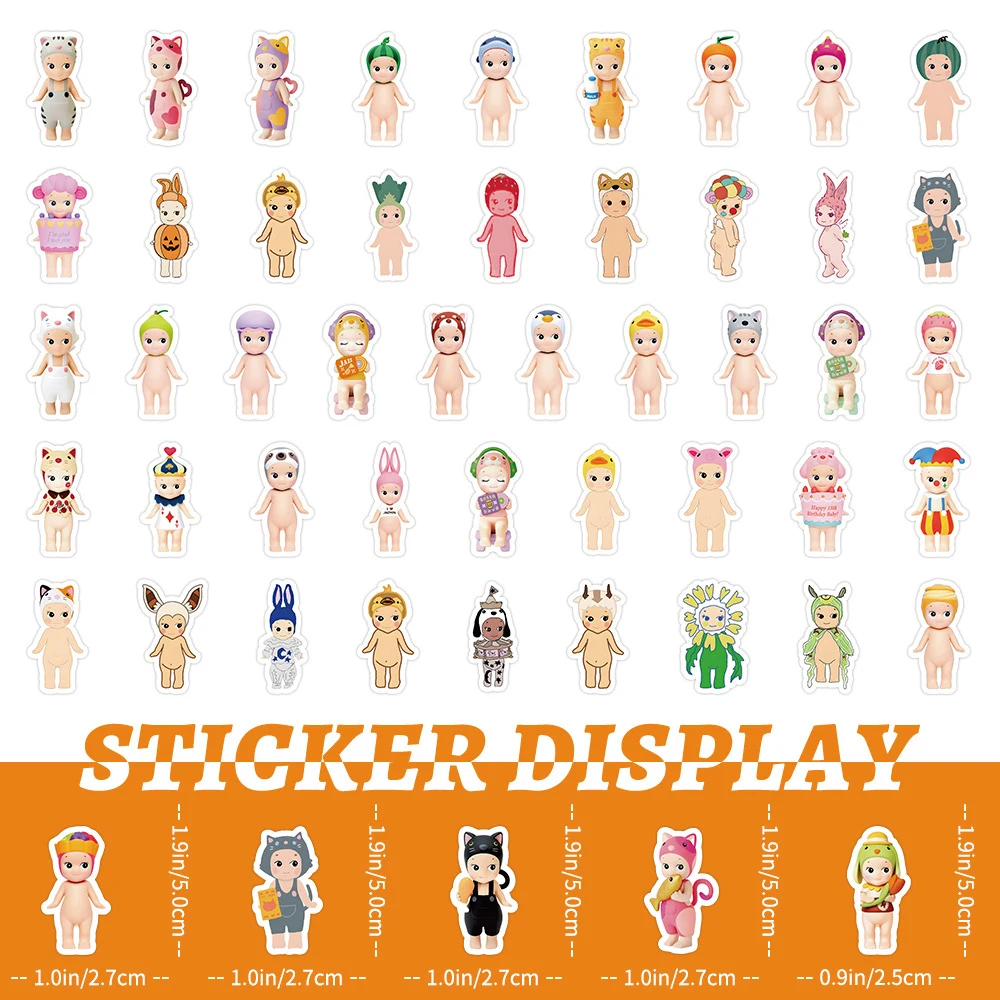 10/30/50/100pcs Sonny Angel Character Goods Stickers Cute Cartoon Doll Sticker Water Bottle Phone Case Luggage Decals Decoration