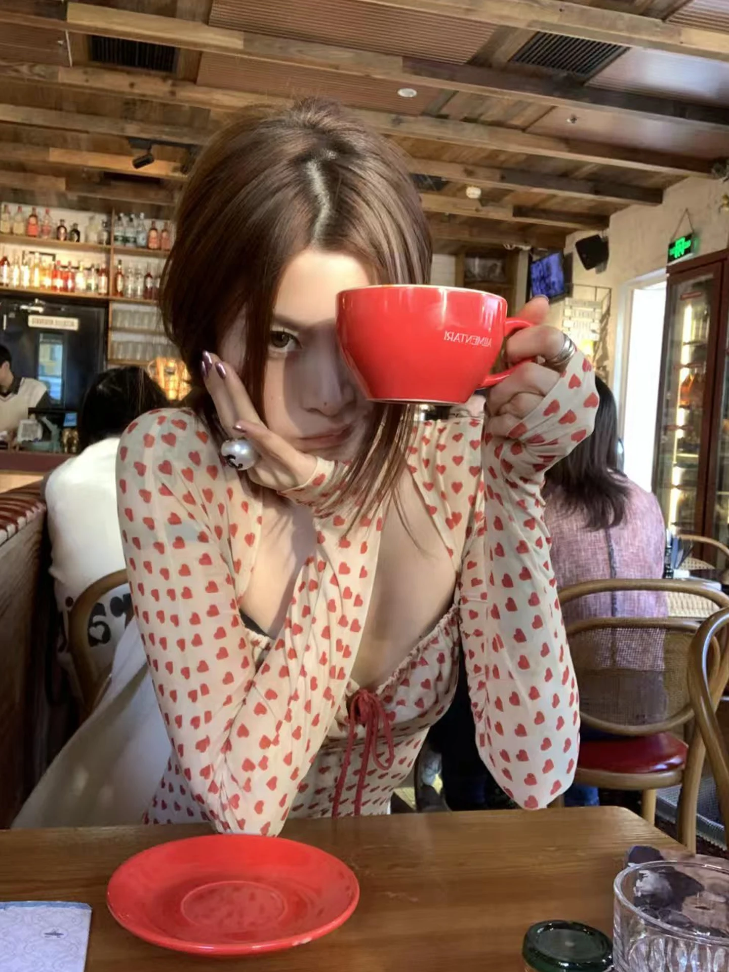 

Корейская футболка Sle Long Sve, женская тонкая мягкая футболка в горошек, осень-зима, милая футболка Ci Walk Stand, хлопок 00%