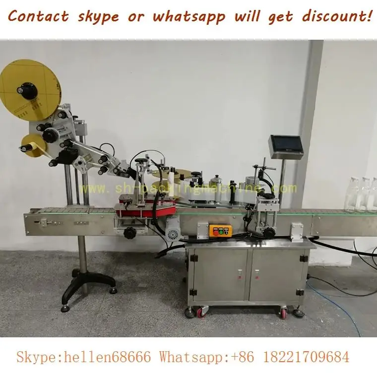 automatic round bottle labeling machine with multi function,CE，topside conner tail and side labeling machine