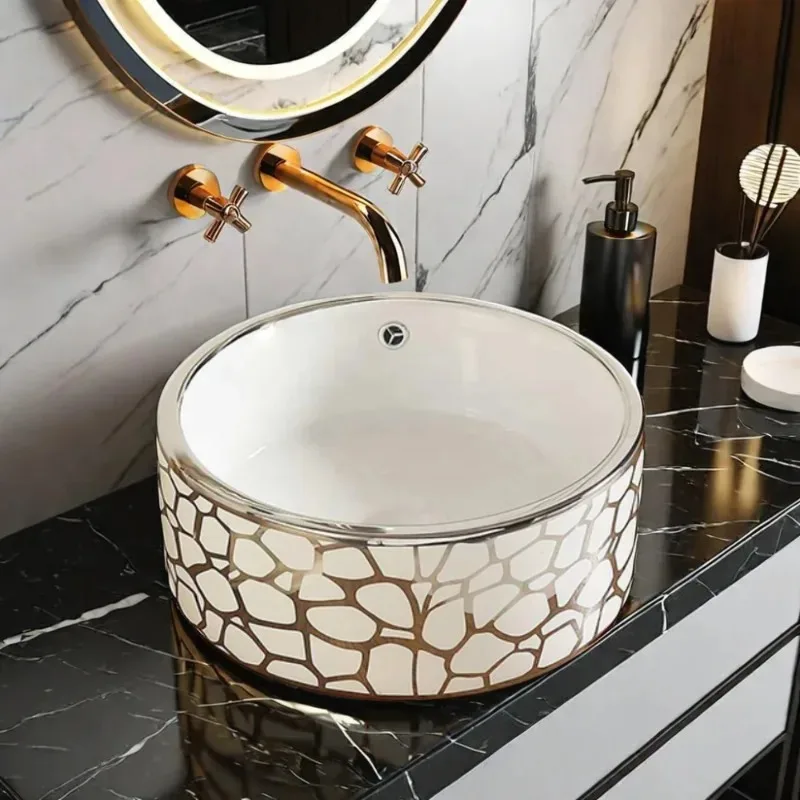 

Wholesale Creative Round Ceramic Basin for Bathroom Art Wash for Hotels-Made in Chaozhou