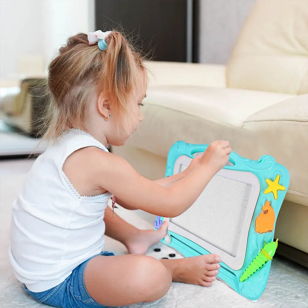 2 قطعة لوح كتابة مغناطيسي متين من البلاستيك للأطفال لوحة رسم قابلة للمسح أداة تعليمية مبكرة