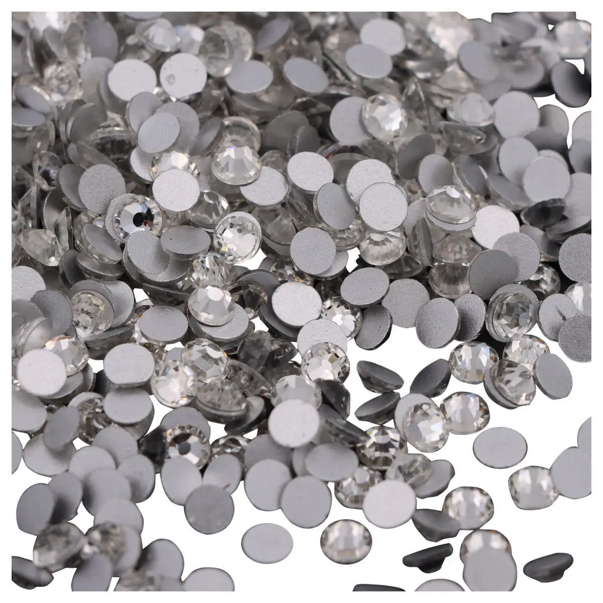 

SS3-SS50 White Clear Flat Back Crystal Rhinestones Strass Glue On Non Hotfix Stones For Garment 3D Nail Art